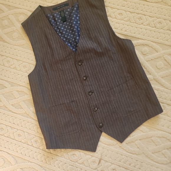 Perry Ellis Gray and Blue Vest - Picture 1 of 13
